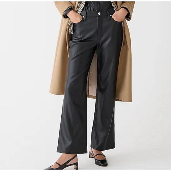 J. Crew Pants - New J. Crew Wide Leg Vegan Leather Pant 32 Peitite High Waist NWT 2024
